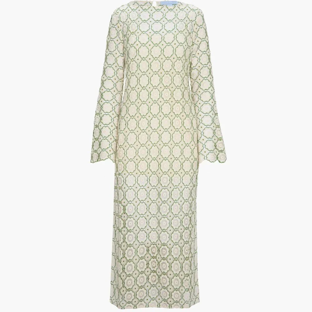 Hill House Home The Eliza Dress - Green Dahlia Lace Size XLGreen Dahlia Lace / X - Picture 2 of 3